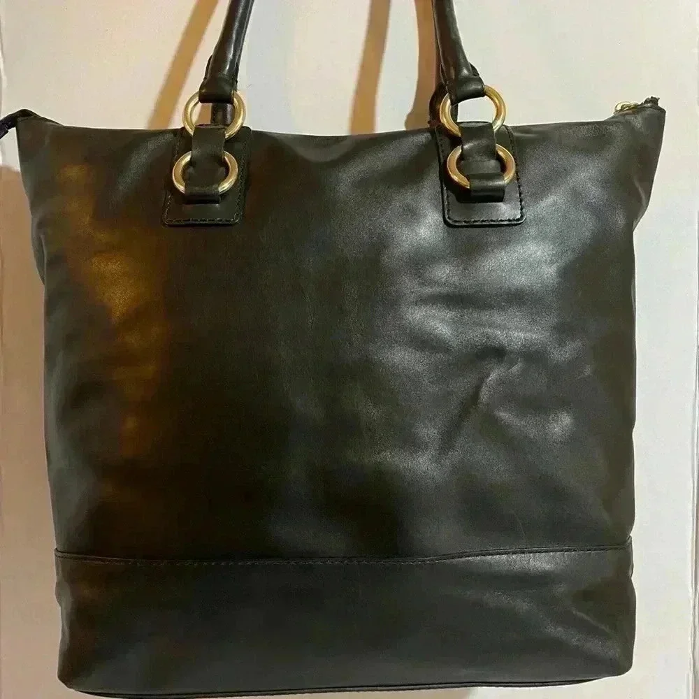 Cole Haan black leather satchel handbag